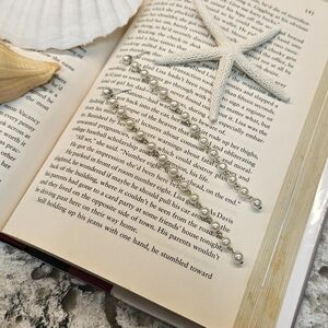 Elegant Silver Pearl Earrings 5 in